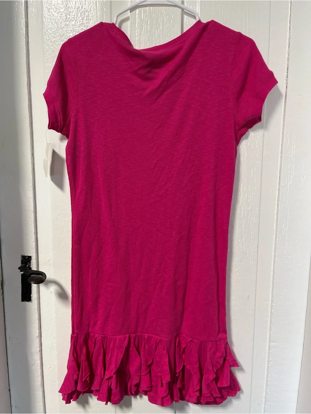 NWT Ralph Lauren Ribbed Pink Dress with Ruffle bottom size XL 16